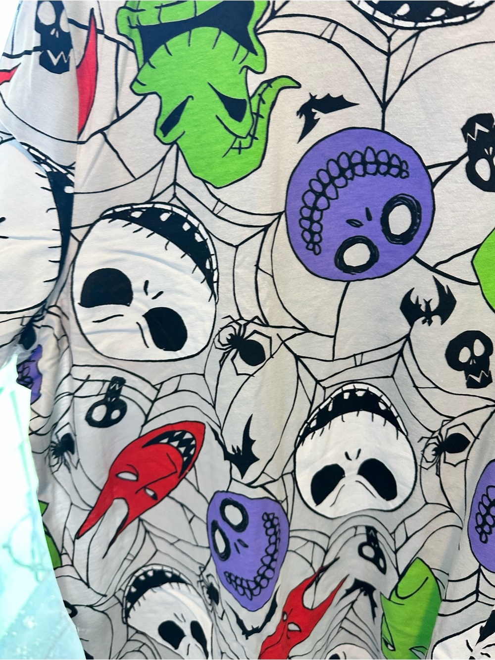 Disney Tim Burton's The Nightmare Before Christmas Web Mask Toss Graphic T-Shirt - Picture 6 of 8